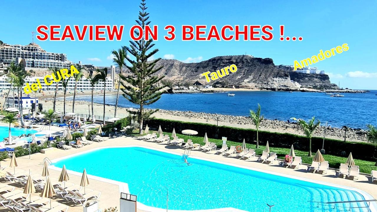 Oceanfront Deluxe-45M,Heated Pools,2Aircondition, 2Tv-65",Dishwasher,600Mb,Lift,Amadores View ! Playa Del Cura  Buitenkant foto